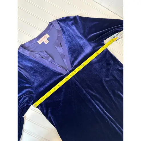 Oscar de la Renta Sleepwear Nightgown Royal Blue V-Neck Womens Size S/M