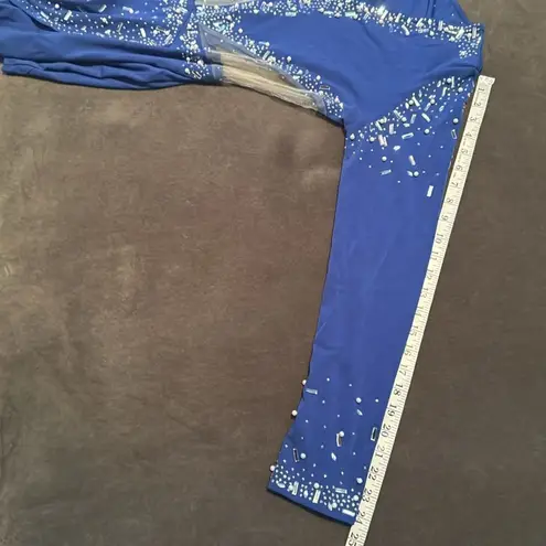 Women’s Blue Sparkly Long Sleeve V