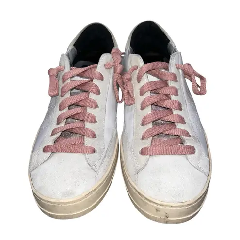 P448 John White Tartan Low Top Pink & White Sneakers Shoes EURO size 40