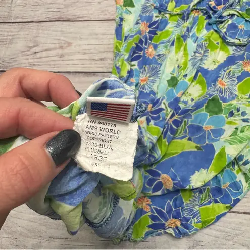 Jams World Vintage Floral Maxi Dress Tropical Hawaiian Size Large