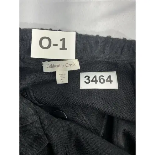 Coldwater Creek Womans Size 1X Black Double Breasted Cardigan Sweater