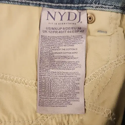 NYDJ 💕💕 High Rise Slim Bootcut Frayed Ankle Jeans ~ Riverfront Blue 8 NWT