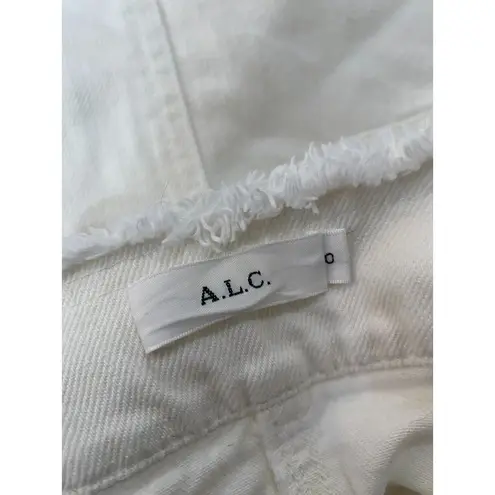 ALC Frank A.L.C. Christie Tie Waist Zip Front Denim Skirt Eggshell Women's Size 0