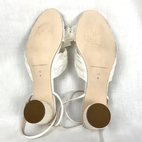 Loeffler Randall Camellia Knot Sandal Ankle-Strap Heeled Pearl Sz 12 New