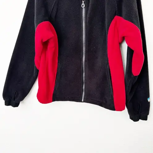 Kuhl [] Black Red Colorblock Fleece Full Zip Jacket Thumbholes Size Small S