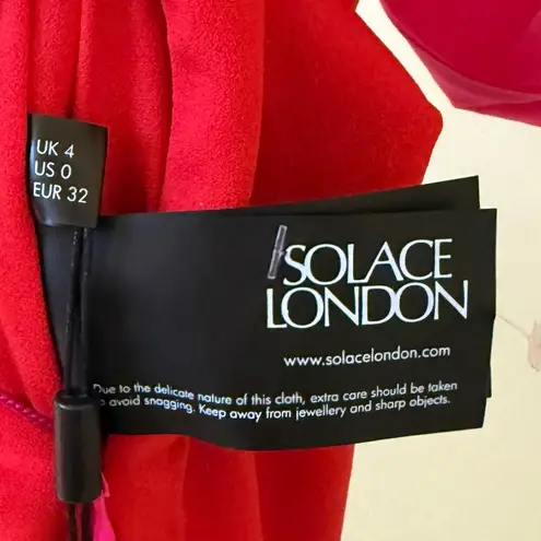 Solace London 🆕 Sian Colorblock Maxi Dress Red Sz 0 US