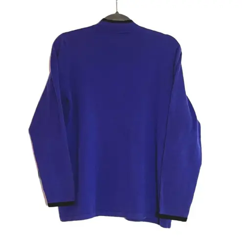 Bob Mackie Wearable Art Cardigan Sweater Purple Black Rope Embroidery Size M