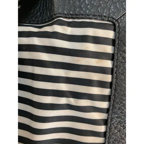 Kate Spade  Black Pebble Leather Satchel Handbag with Tassel Detail