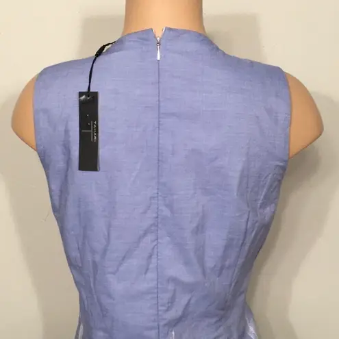 Tahari blue embroidered scalloped lace dress. NWT