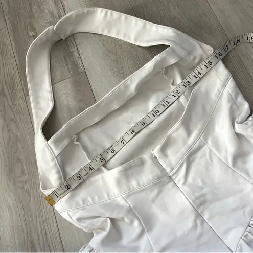 Helsa Halter Dress faille drop waist mini womens White large party bachelorette