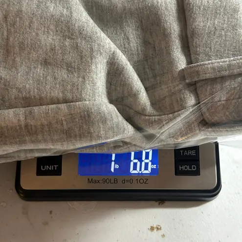 OGL FuzzLuxe High Waisted Umbrella Hem Midi Skirt Heathered Gray L Large New