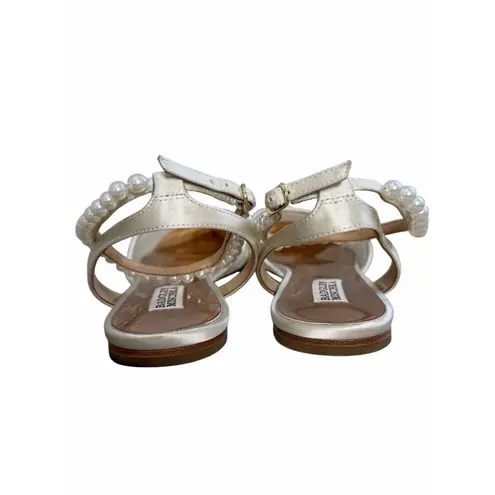 Badgley Mischka Fawn Mesh Pointed Toe Flat with Rhinestone Ankle Strap Size 10