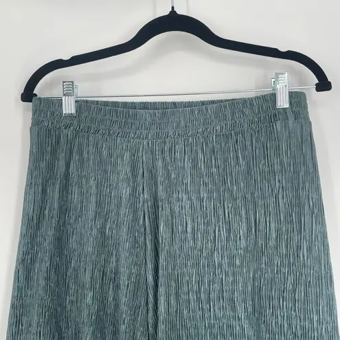 Bailey 44 Women's Teal Crinkle Textured High Waisted Flowy Wide Leg Pants Size M