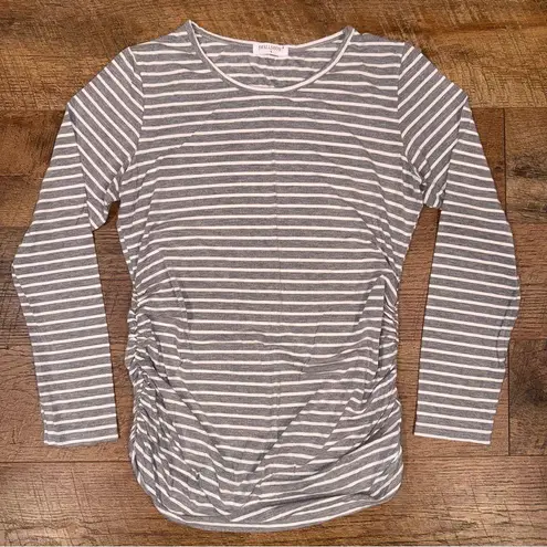 Smallshow Long Sleeve Side Ruched Maternity Tops
Gray Striped Maternity Top Gray Size undefined