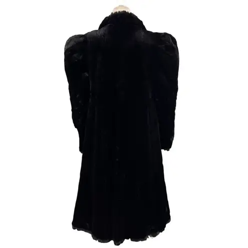 Vintage 50's R.H. White’s Boston Women’s Long Maxi Black Fur Coat Size Small