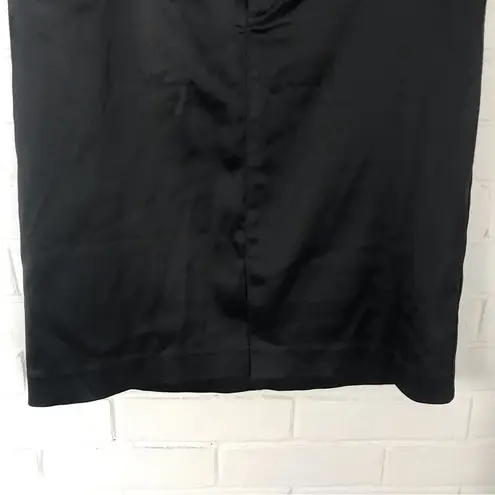 Cache  Black Satin Like Pencil Skirt Size 6