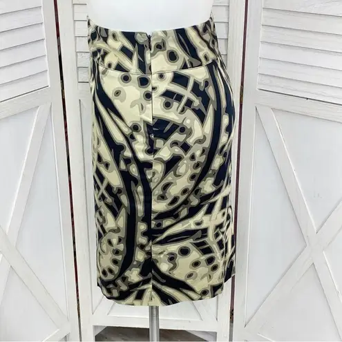 Alfani Printed Twill Pencil Skirt Black Green 12 Black