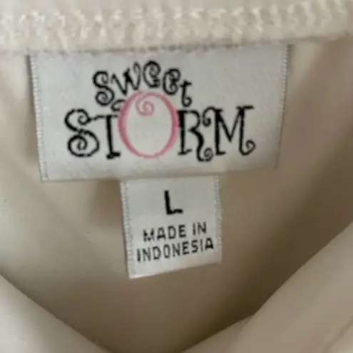 Sweet Storm Chic Asymmetrical Black and White Empire Waist Dress L