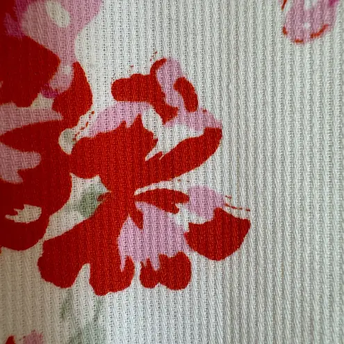 Laura Ashley Vintage 1990’s Floral Sheath Shift Cotton Dress US 6 White Pink