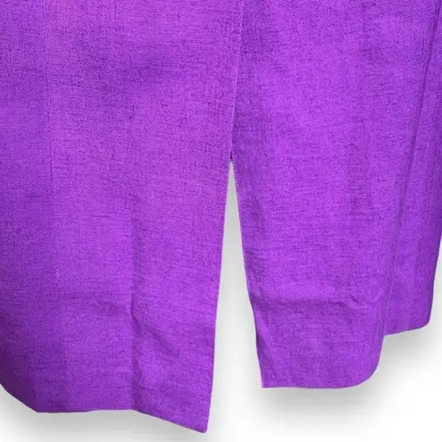 Vintage Deborah Laws Dress Purple Mexican Fiesta Embroidered Linen Blend Maxi Size 10P