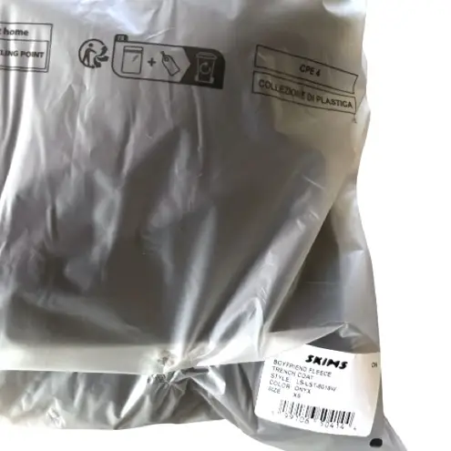 SKIMS NWT Boyfriend Fleece Oversized Trench Coat Onyx New on site! Size XS