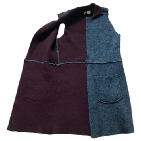 Anthropologie  Morris open front Sweater Duster Vest MOTH Gray & Plum size XS-S - Image 5