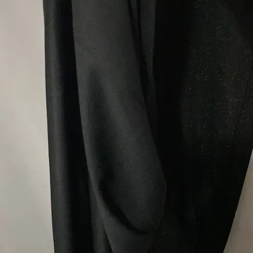 Alex Evenings SIZE 4 BLACK SILVER GLITTERY Sheath Dress w/ DRAPE Cowl Neck