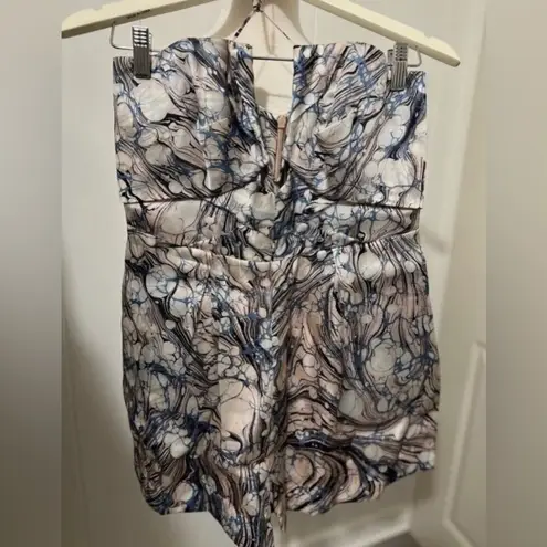 Zimmermann Silk Romper Size 2 Marble Diamond Necklace Dress $575 Fits US Size 6