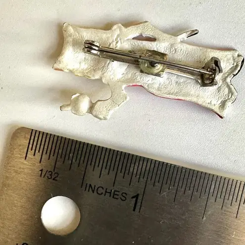 Vintage Miss Piggy Enamel Gown & Champagne Glass Pin Pink