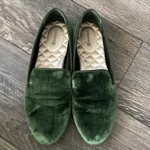 Birdies  8 The Starling Green Velvet Loafers