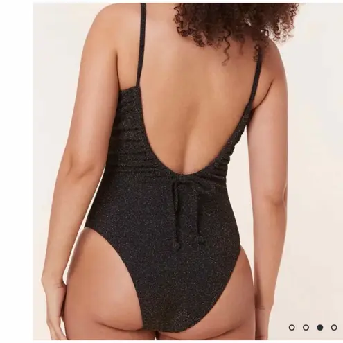 ANDIE The Liku One Piece Swimsuit Metallic Sparkle Black Medium