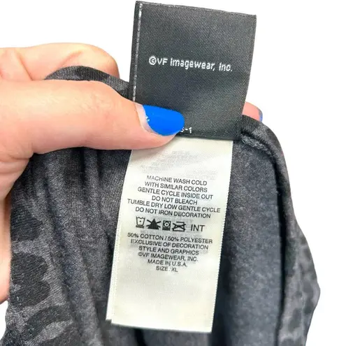 Harley Davidson Charcoal Gray Black Cheetah Print Tee Shirt Size XL