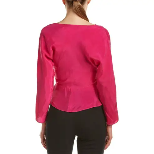 Natori New Womens Josie Peplum Top 16 NWT $325 Orchid Fuschia Hot Pink Cupro