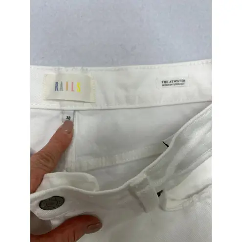 Rails  X Revolve Atwater Slouchy Straight Jeans in Blanche Distress. Size 28 - Image 4