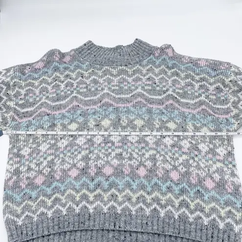 Vintage 80s 90s Croquet Club Women's Soft Pastel Grey Acrylic Knit Sweater Ski Gray Size undefined