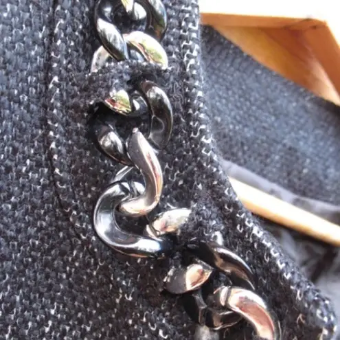 Michael Kors Metallic Tweed Blazer Jacket Black Size 4