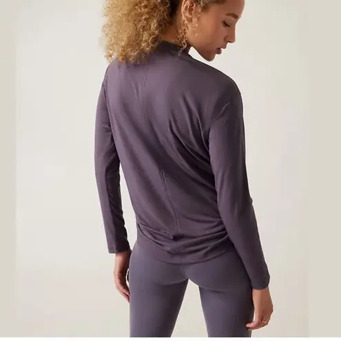 Athleta Crossover Ruched Purple Top Shirt