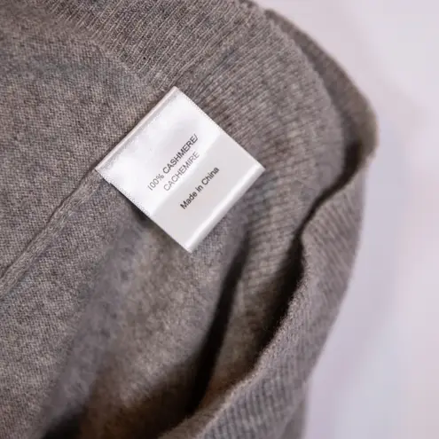 Tory Burch Woemen's 100% Cashmere Stretch Knit Mock Neck Pullover Sweater Gray L