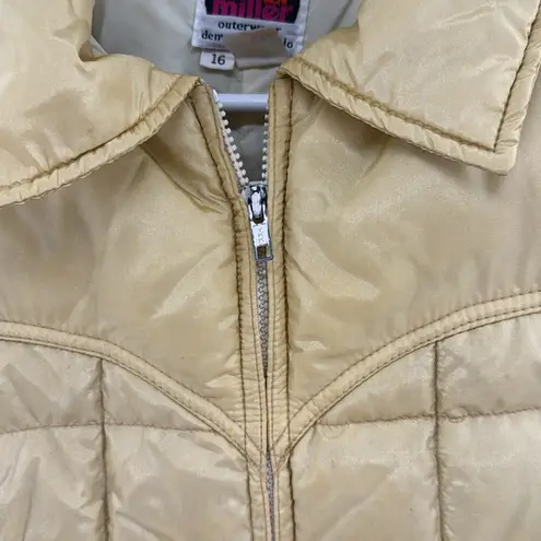 Vintage Miller Women's Gold Puffer Jacket 16 down filled winter metallic