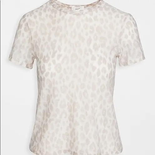 ALC Frank A.L.C. Leopard Print Bambina Cropped Tee Shirt Top size Medium
