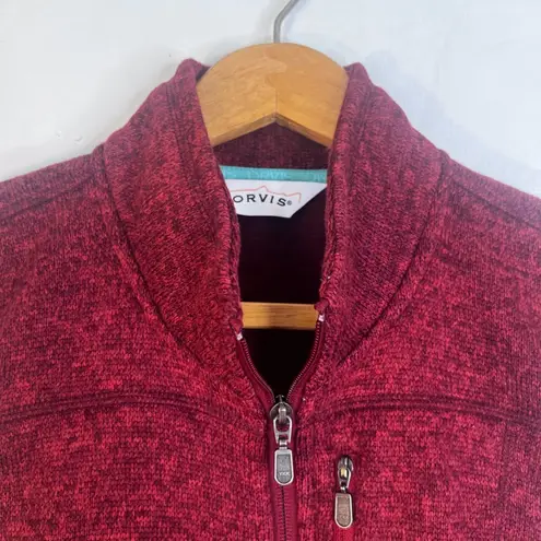 Orvis Sleeveless Fleece Knit Full Zip Sweater Vest Minimalist Conservative Large
