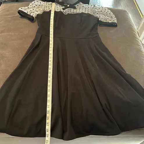 Women’s Black with Polka Dot Dress 1950’s Retro Style Size L NEW Size L