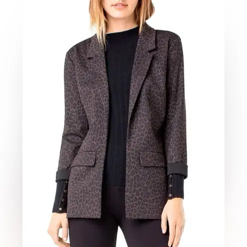 Liverpool Brown Leopard Print Boyfriend Open Front Blazer Size Small NWT