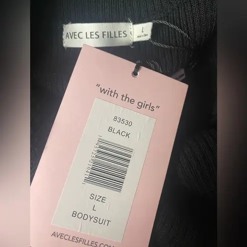 Avec Les Filles Ribbed Off Shoulder
Black Bodysuit L
