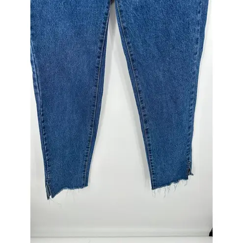 Nasty Gal  Blue High Waisted Raw Hem Side Slit Denim Jeans Womens Size 4