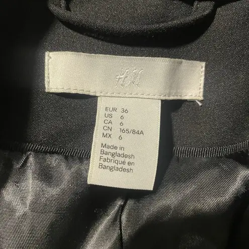 H&M  Blazer Womens 6 Black One Button Jacket Office Career Casual Minimalist