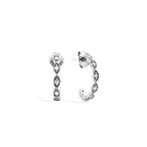 Boutique White Gold Filled Marquis Illusion Hoop Earrings‎