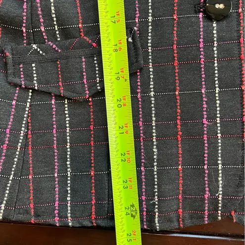 Requirements Vintage Blazer Black Tweed Pink, Red White Threads Single Breast 12