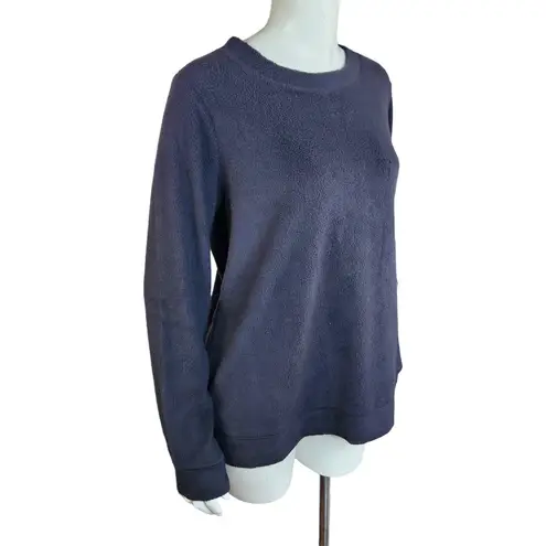 Denim & Co . Comfort Zone Baby Sherpa Crewneck Pullover Sweatshirt Black Small