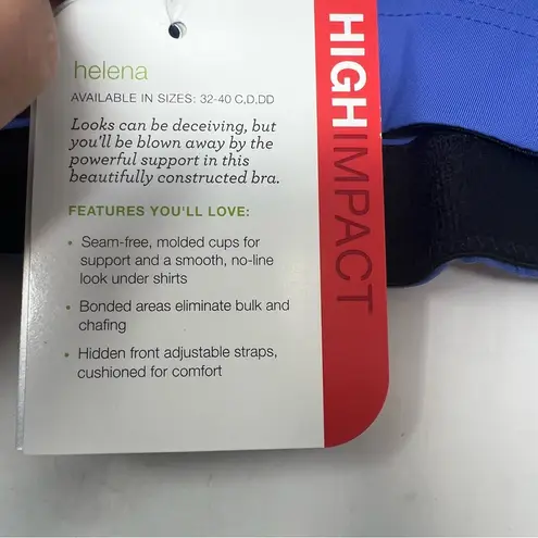 Moving Comfort Helena High Impact sports bra in Deep Sea Blue size 40D NWT